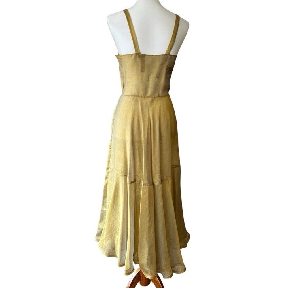 Vintage 50s Archival Metallic Tiered Slip Dress, Rare - Picture 2 of 13